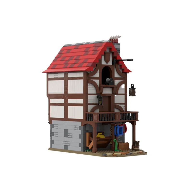 Medieval Street View Series MOC Leisure Alley Inn  Building Blocks Architecture  Model Technical Bricks Assembly Children Toys