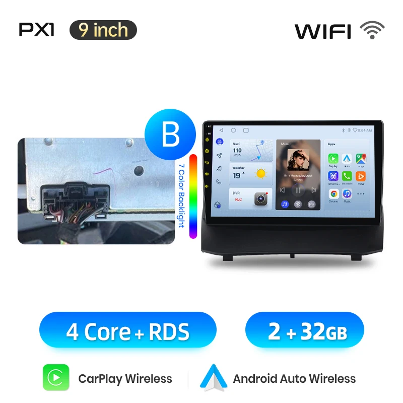 AWESAFE Draadloze CarPlay Android Auto Radio voor Ford Fiesta Mk 6 2009 2010 2011-2013 Plug & Play FM BT RDS DSP 4G GPS Multimedia