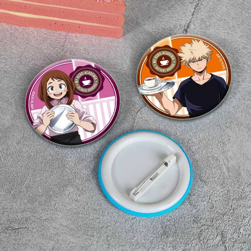 Anime Character All Might Midoriya Izuku Todoroki Shoto Bakugou Katsuki Cute Cartoon Badge Handmade Tinplate Brooches Gifts