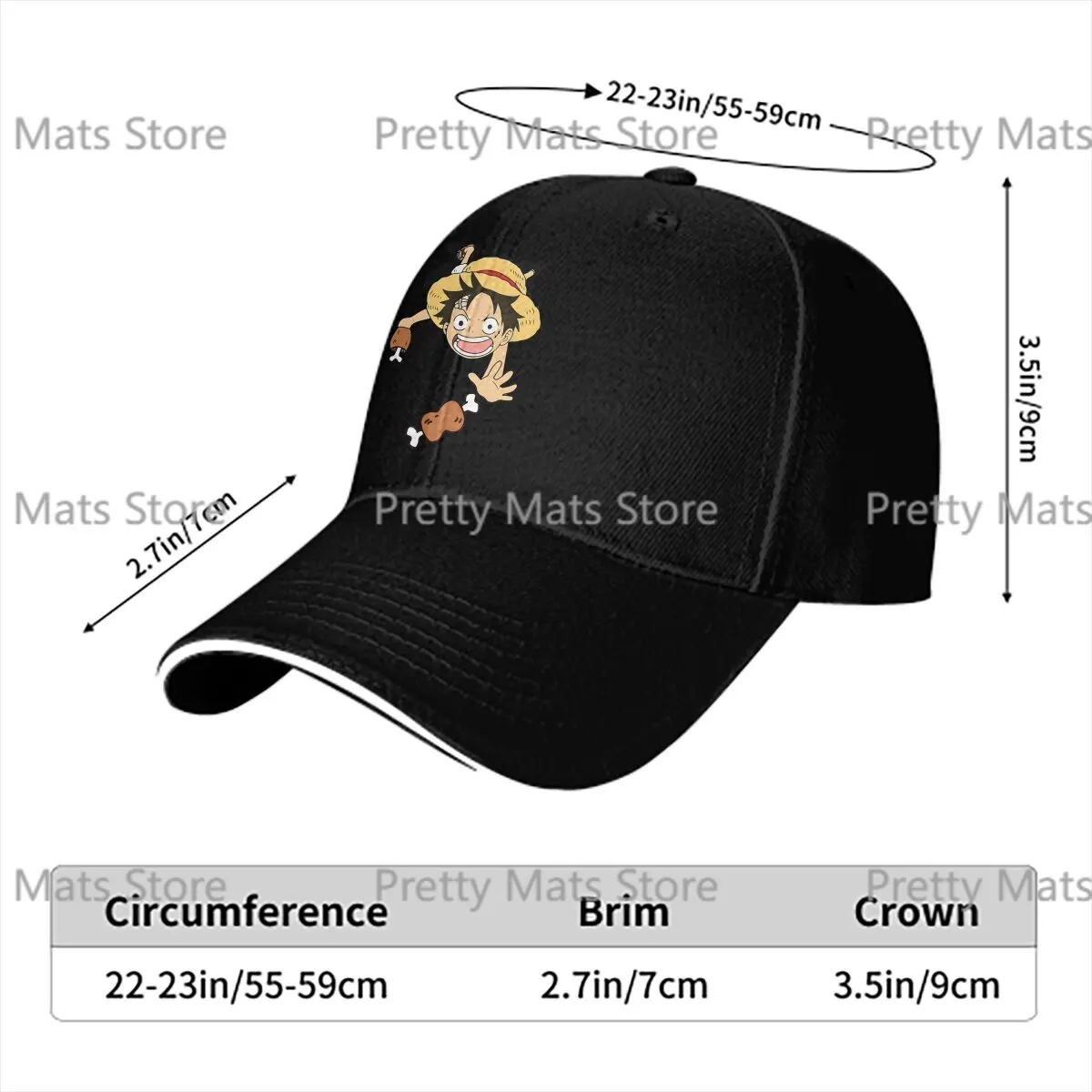 Luffy Kid Meat Catching One-Pieces Anime Multicolor Hat Peaked Women's Cap Personalized Visor Protection Hats