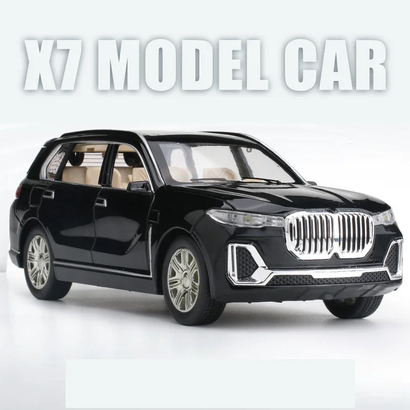1:24 BMW X7 SUV moulé sous pression en alliage de métal modèle de voiture son lumière retirer Collection enfants jouet cadeaux