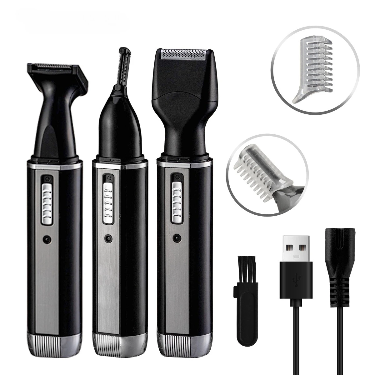 

4-in-1 Nose Hair Trimmer for Men Rechargeable Electric Razor Eyebrow Ear Beard Grooming Kit Painless Cordless Portable Body Care