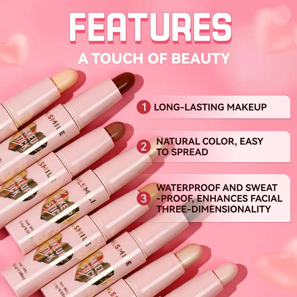 Evidenziatore Contouring Stick 2 In 1 Concealer Highlight Shadow Face Contouring Makeup Concealer Stick Korea Makeup Pen