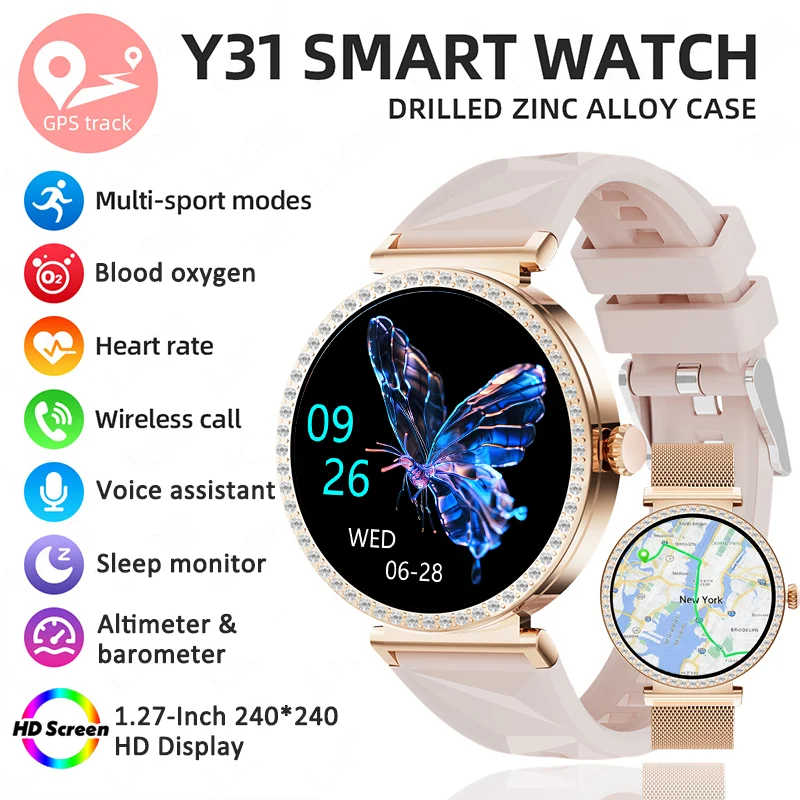 LIGE New GPS Bluetooth Call Smart Watches Women Sport Track Heart Rate Oximetry Health Ladies Smartwatch Woman Custom Watch Face