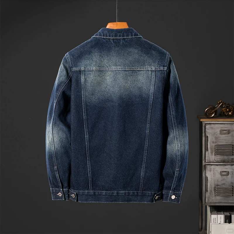 2024 new autumn and winter denim jacket men's fashion Korean style street trend workwear lapel loose casual jacket