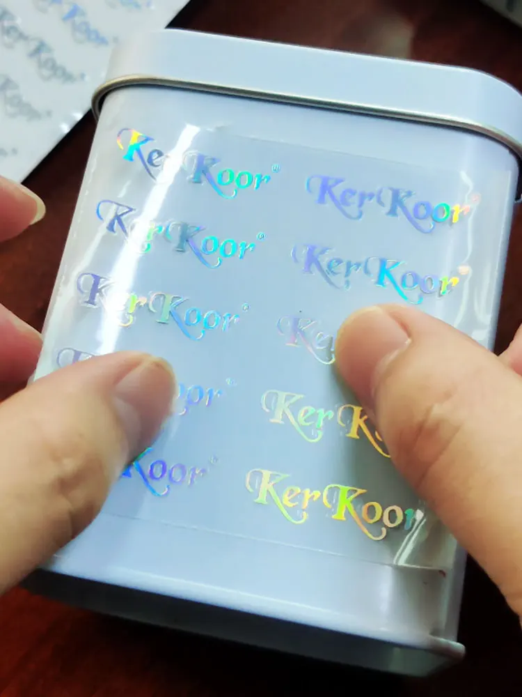 Clear Hologram Stickers Waterproof logo transfer Decal DIY Package Paste Logo Printed Label