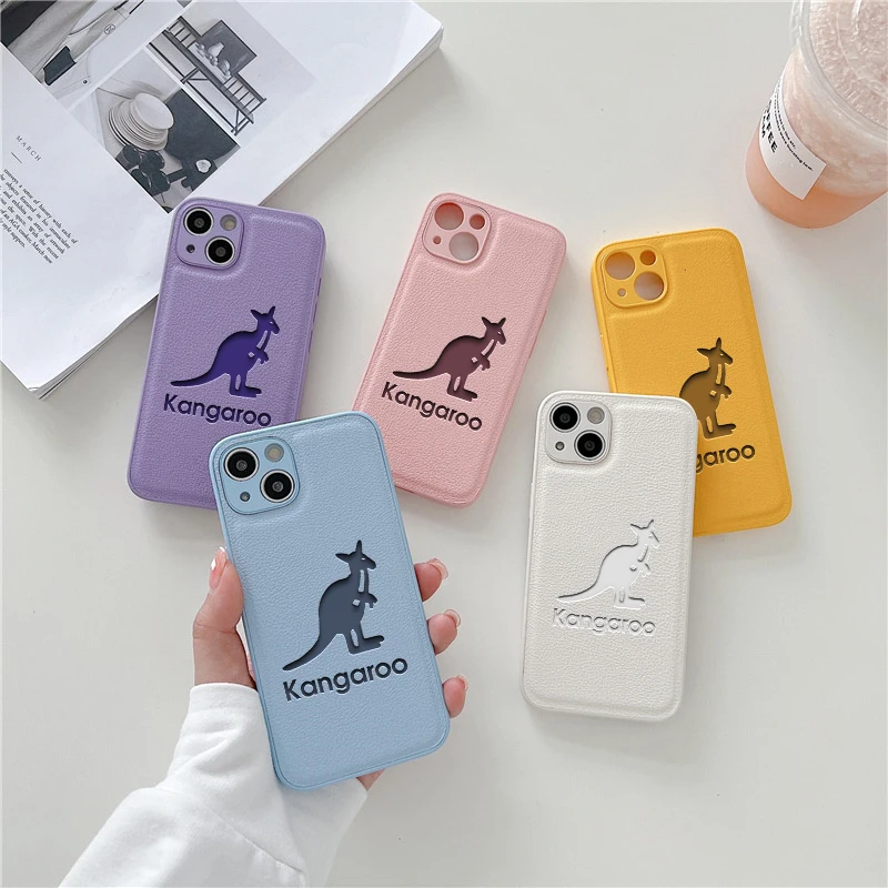 Kangaroo Leather Soft Case For Iphone 15 14 13 12 11 Pro Max Mini 7 8 Plus X Xs Xr Max Luxury Phone Cover Sports Anti Drop Funda