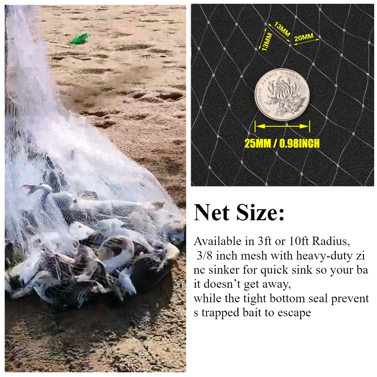 Saltwater American Fishing Cast Net with Zinc Sinker and Waterproof Bucket 3/4/5/6/7/8/9/10Ft Radius Throw Fishing Net Bait Trap - AliExpress 18 Saltwater American Fishing Cast Net with Zinc Sinker and Waterproof Bucket 3/4/5/6/7/8/9/10Ft Radius Throw Fishing Net Bait Trap - AliExpress 18