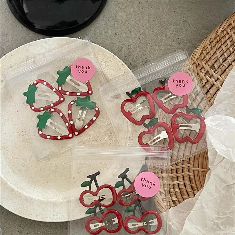 4/6 Stück Erdbeer-Haarspangen, Niedliche Mädchen-Haaraccessoires, Frucht-BB-Haarklammern, Kinder-Accessoires für den täglichen Styling, Boutique-Kopfbedeckung – Detail 10