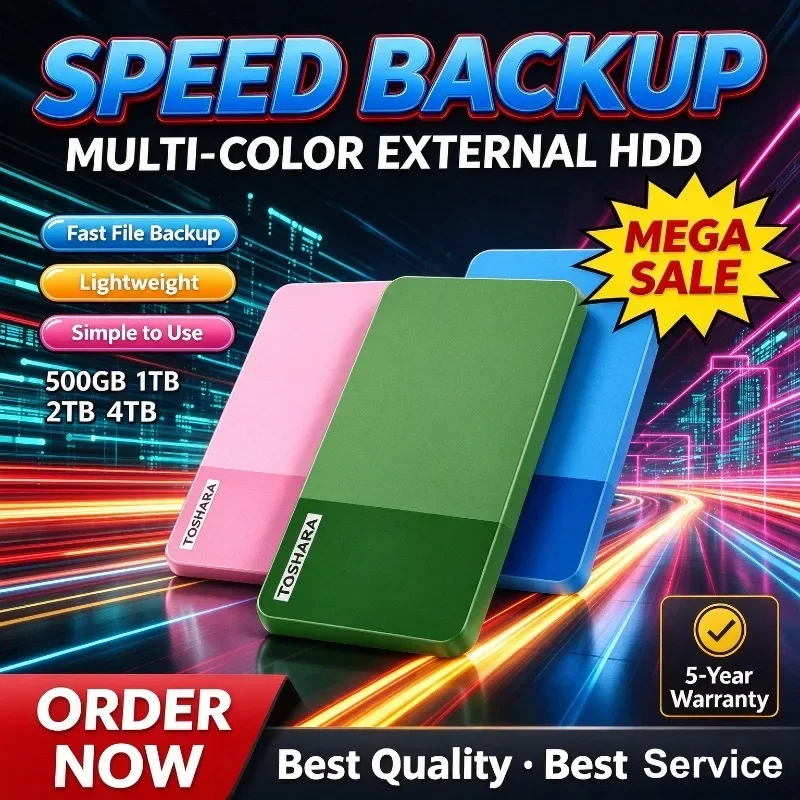 Brand New External Hard Drive Portable High Speed Disk Multi-color selection For Laptop Desktop Mac Android Phone Data Backup