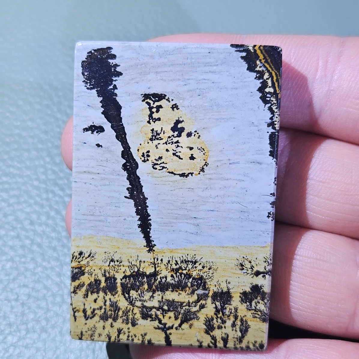 Natural Picture Jasper Slab |   Unique Desert Sunset Scenery Crystal |   Healing Crystal Specimen |   Collectible Gemstone Home Decor