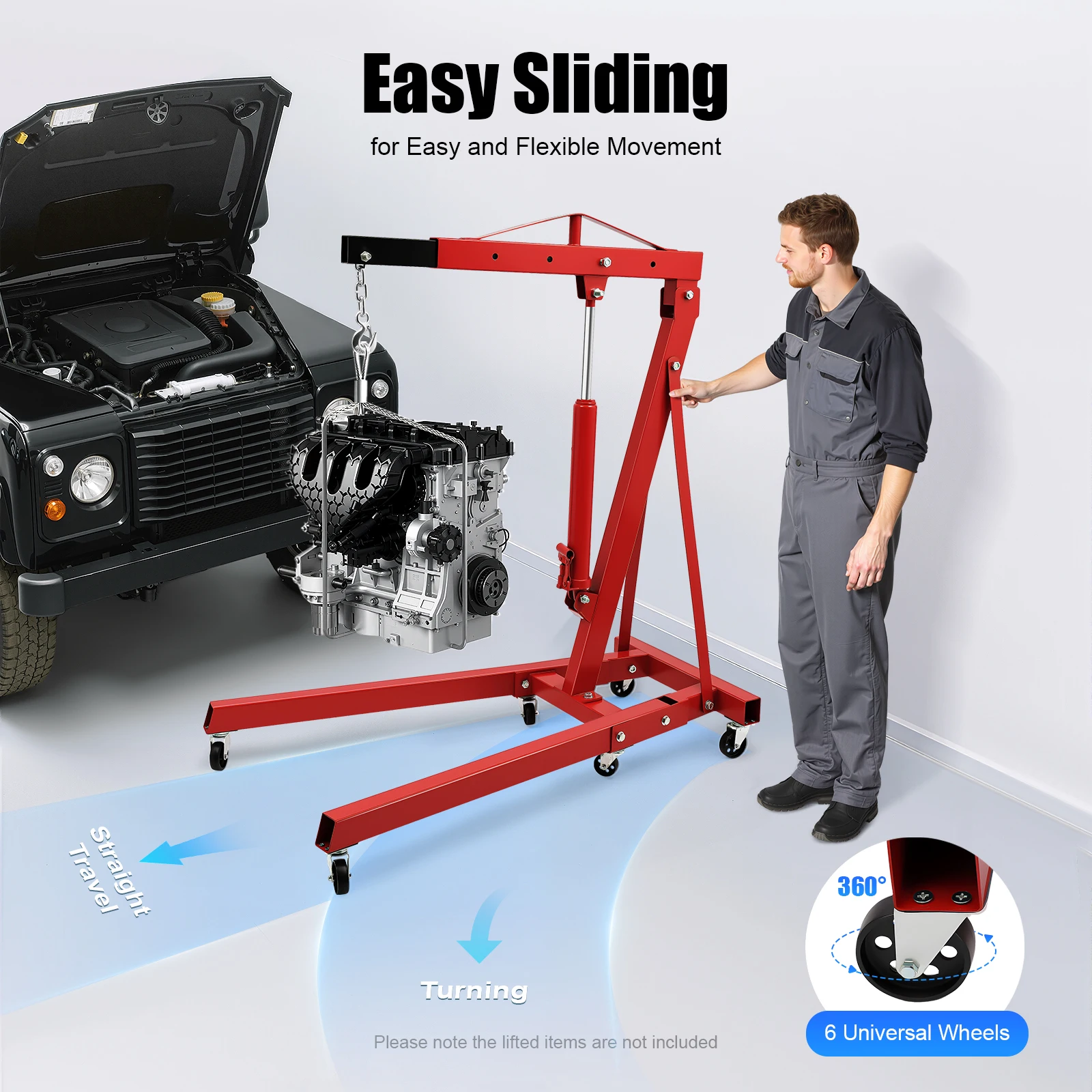 Grúa Hidráulica Plegable de 2  - Engine Hoist Crane reseña y precio