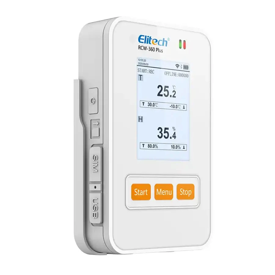 

Elitech RCW-360 Industrial Data Logger Temperature and Humidity Recorder with Internal Sensor APP Cloud Connectivity