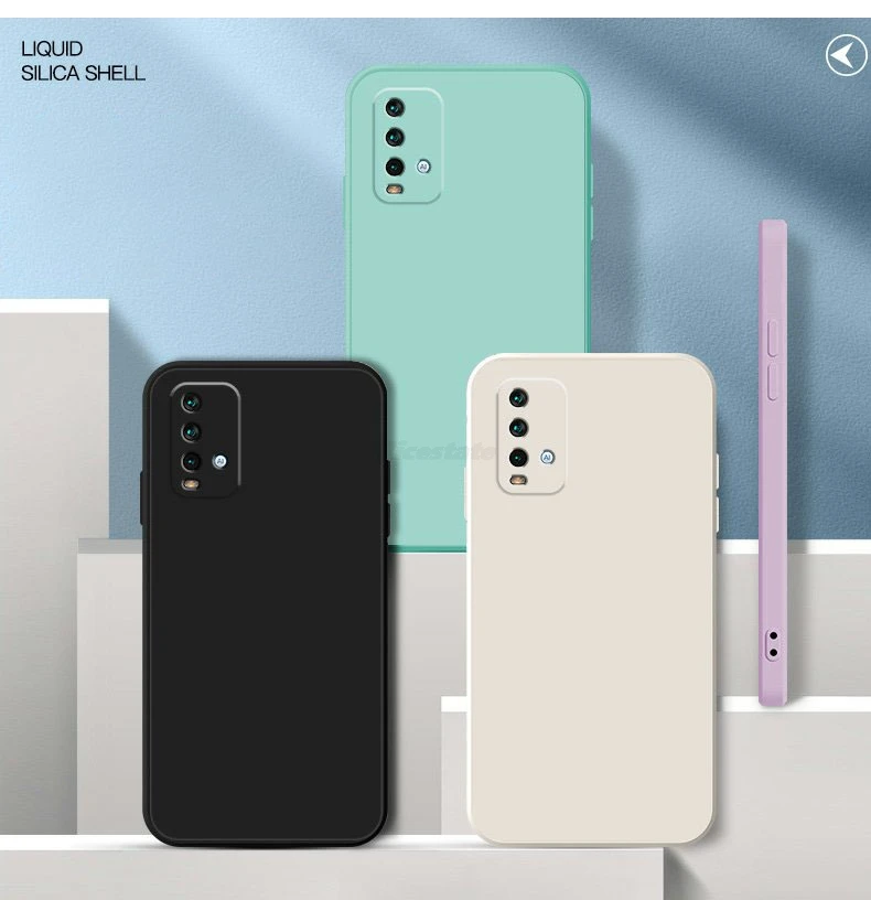 Für Xiaomi Redmi 9T Platz Flüssigkeit Silikon Telefon Fall für Redmi 9T Kamera Schutz Abdeckung Fundas