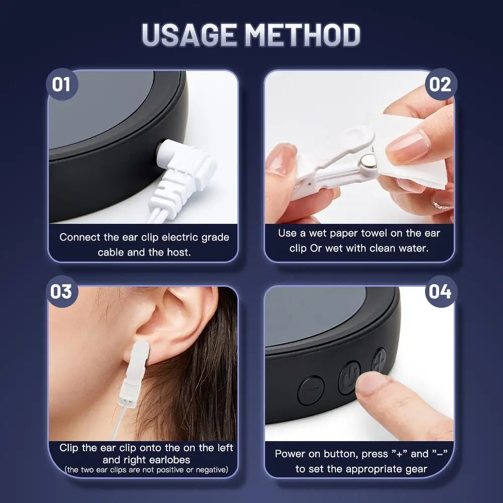 CES Insomnia Electrotherapy Device Fast Sleep Aid Ear Clip Type  Relieve Anxiety Depression Migraine Head Pain Improve Sleeping