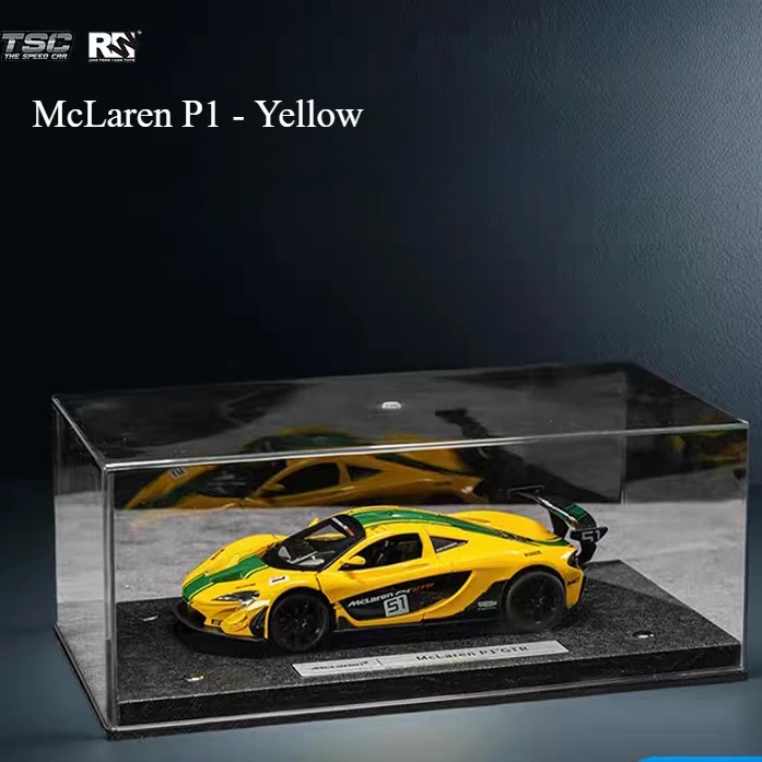 

1:24 McLaren P1 - White & Yellow Die-Cast Model Car Includes Dust Cover and Display Base Collector's Grade Model Car Gift