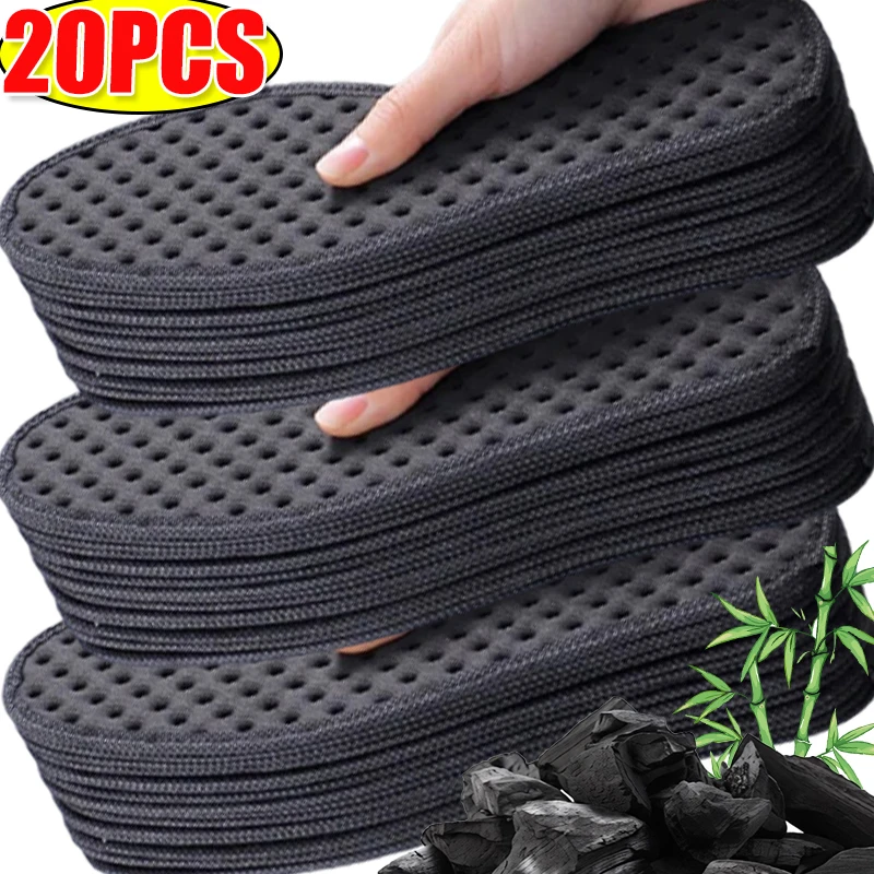 

Антибактериальные стельки из бамбукового угля для обуви, растительный дезодорант, для бега и спорта, утолщенные, амортизирующие