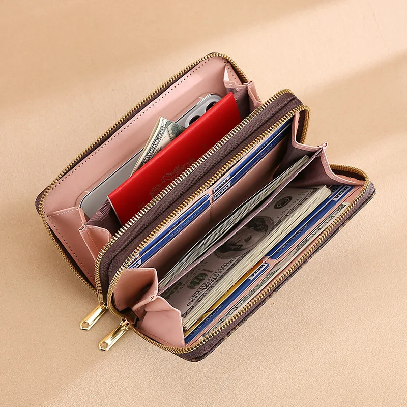 Women Wallets Pu Leather Women Purses Fashion Long Zipper Women\'s Wallet Money Coin Holder Female Long Purse