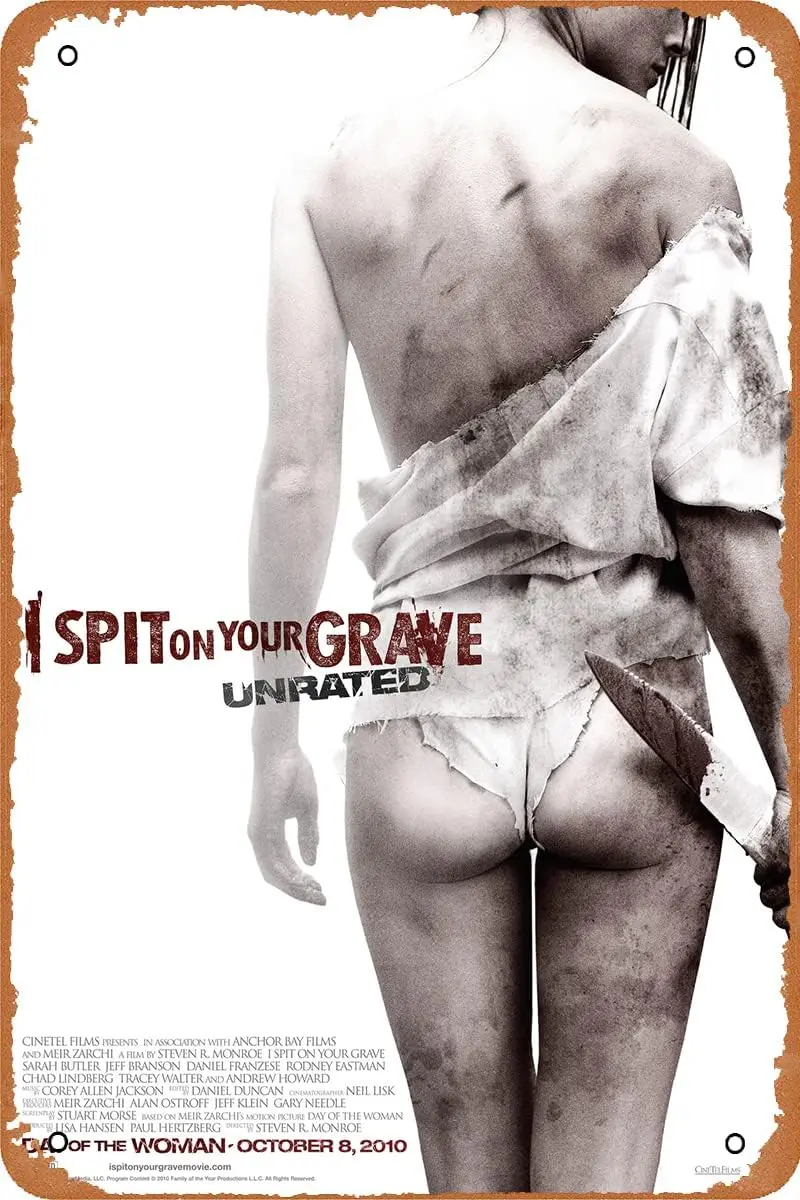 Плакат из фильма «Я плюсь на твою гравировку» (без оценки), 2010, в винтажном стиле, жестяной знак, настенный художественный декор, 8x12 дюймов