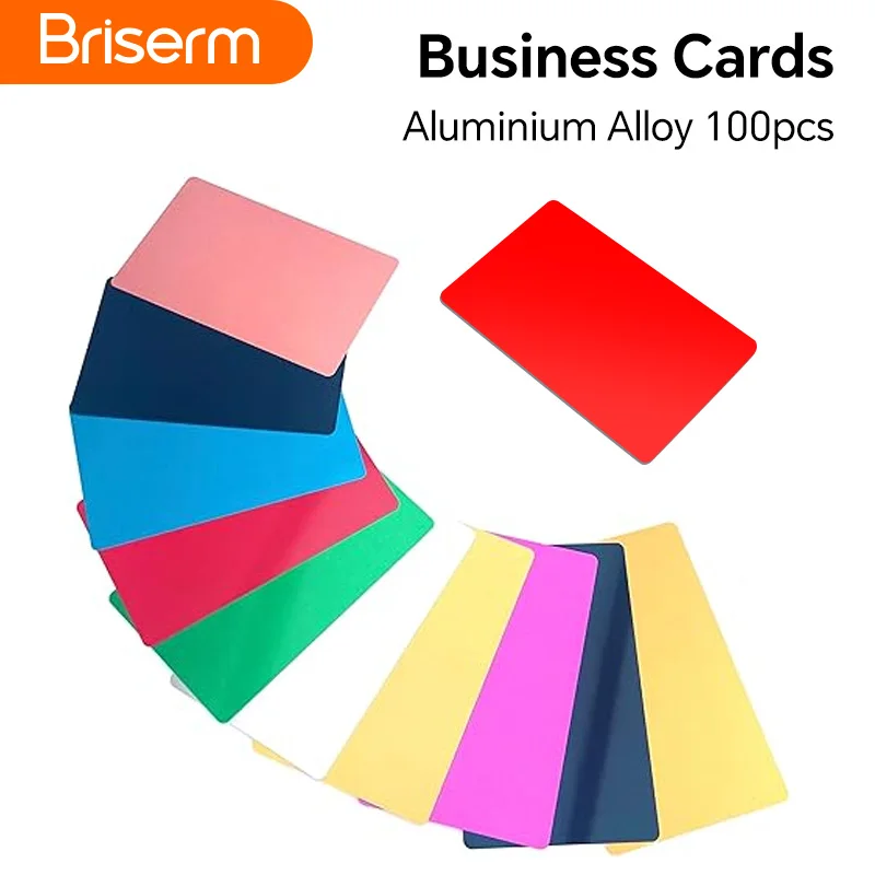 100PCS Engraving Aluminum Alloy Business Cards Metal Nameplate Blanks Card Testing Material for Laser Marking Machine Custom DIY