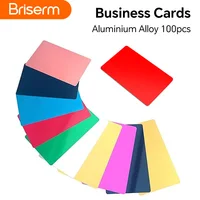 100 Uds. Tarjetas de visita de aleación de aluminio con grabado, placa de identificación de Metal, Material de prueba de tarjetas en blanco para máquina de marcado láser, bricolaje personalizado