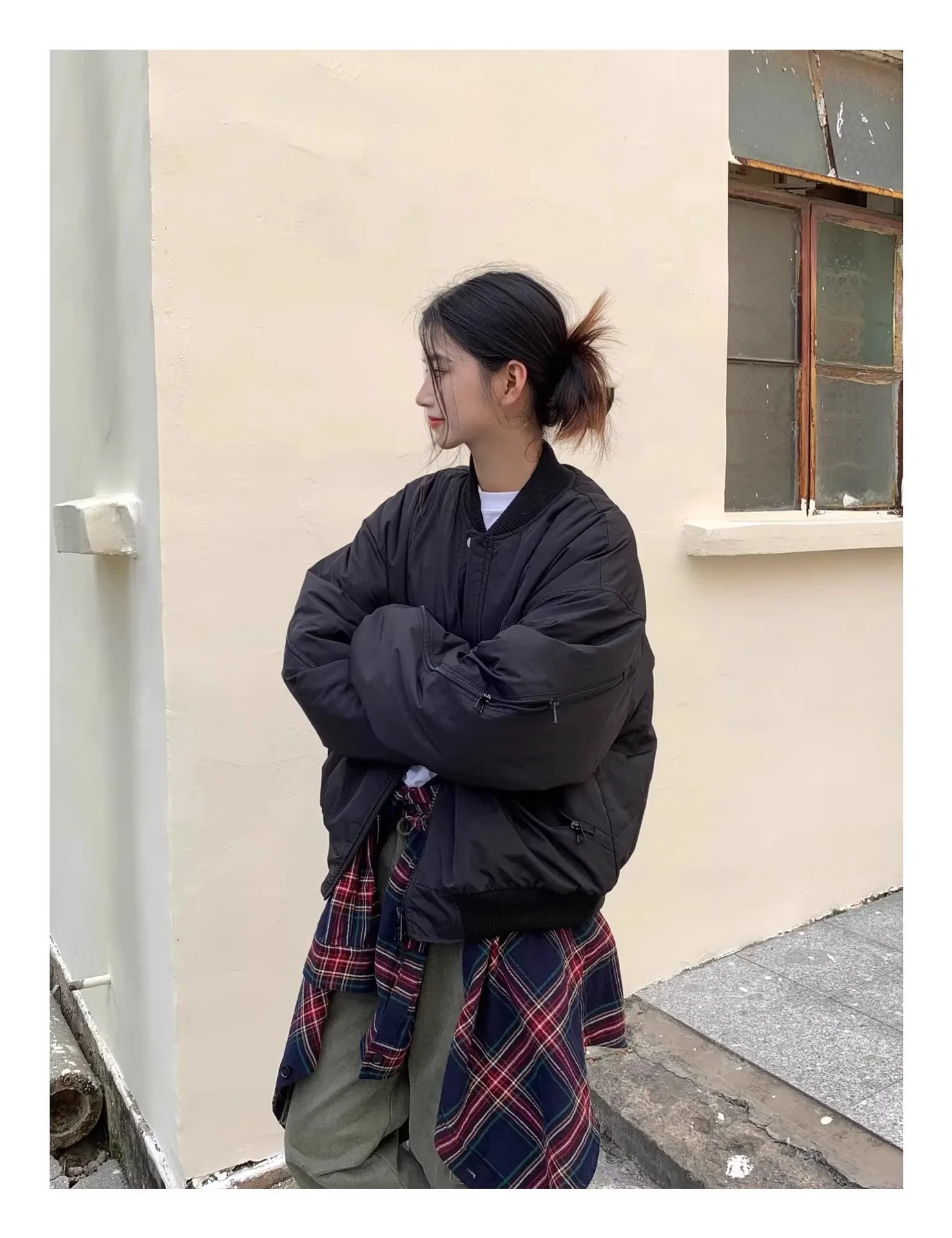 Chaquetas Bomber para mujer de sarga de otoño estilo Cargo utilidad verde militar entrenamiento profesional práctico dinámico deportes al aire libre OL