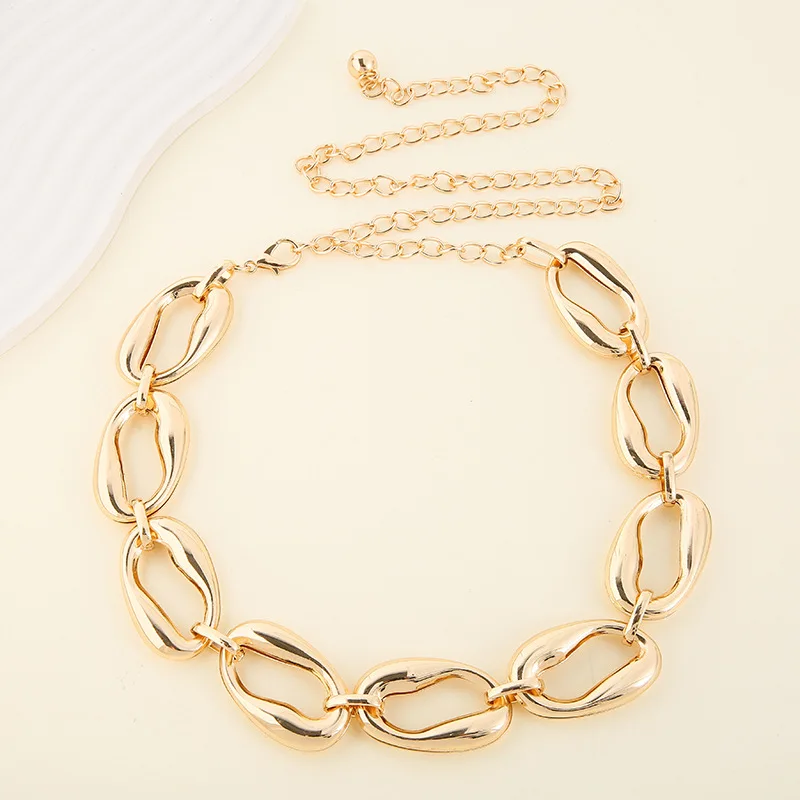 Vintage Oval Link Chain Belt Cinturon Adjustable Metal Waist Chain Women Fashion Heavy Accessory For Dress Jeans Daily Wear view 6