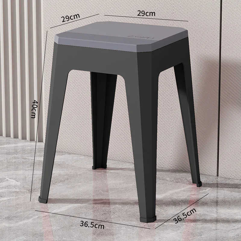 D70 Thickened plastic stool home dining table square stool modern simple durable chair