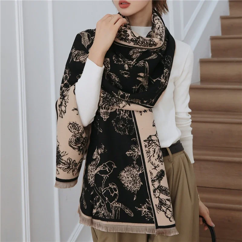 Fashion Luxury Scarf Winter Women Shawls Winter Warm Blanket Wraps Female Foulard Bandana Thick Print Scarves New Neckerchief