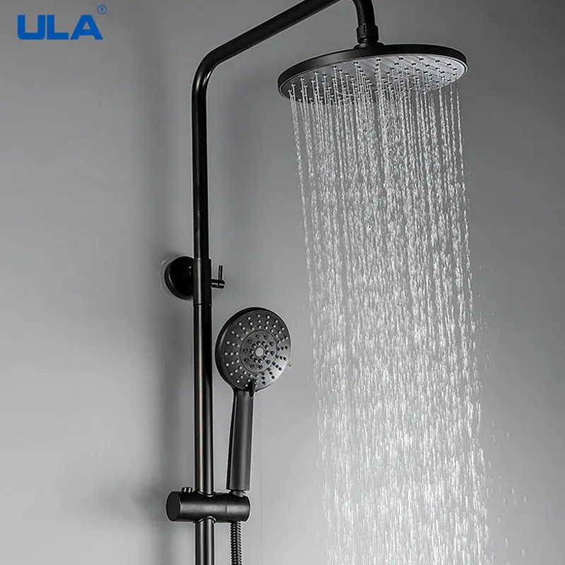 ULA Stainless Steel Shower Faucet Waterfall Bathroom Faucet Shower Set Rainfall Shower System Hot Cold Water Shower Mixer