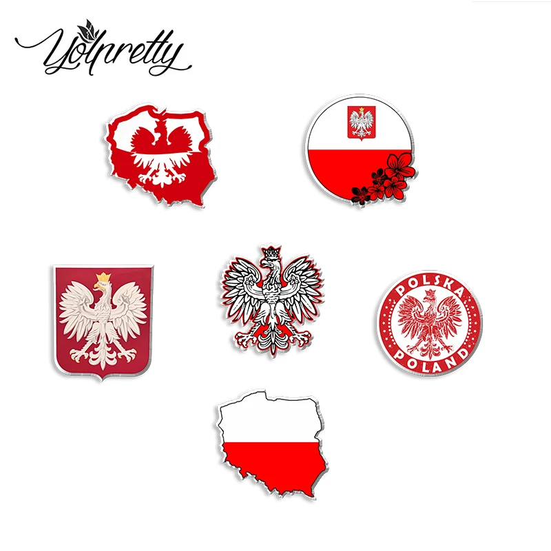 2024 New Arrival Fashion Poland Polish National Flag Symbolism Handcraft Acrylic Epoxy Badge Lapel Pins