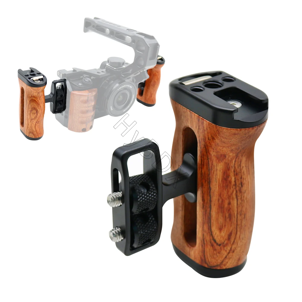 Universal Camera Cage Left /Right  Side Handle for Sony Canon Nikon Camera Cage Wooden Handle Grip