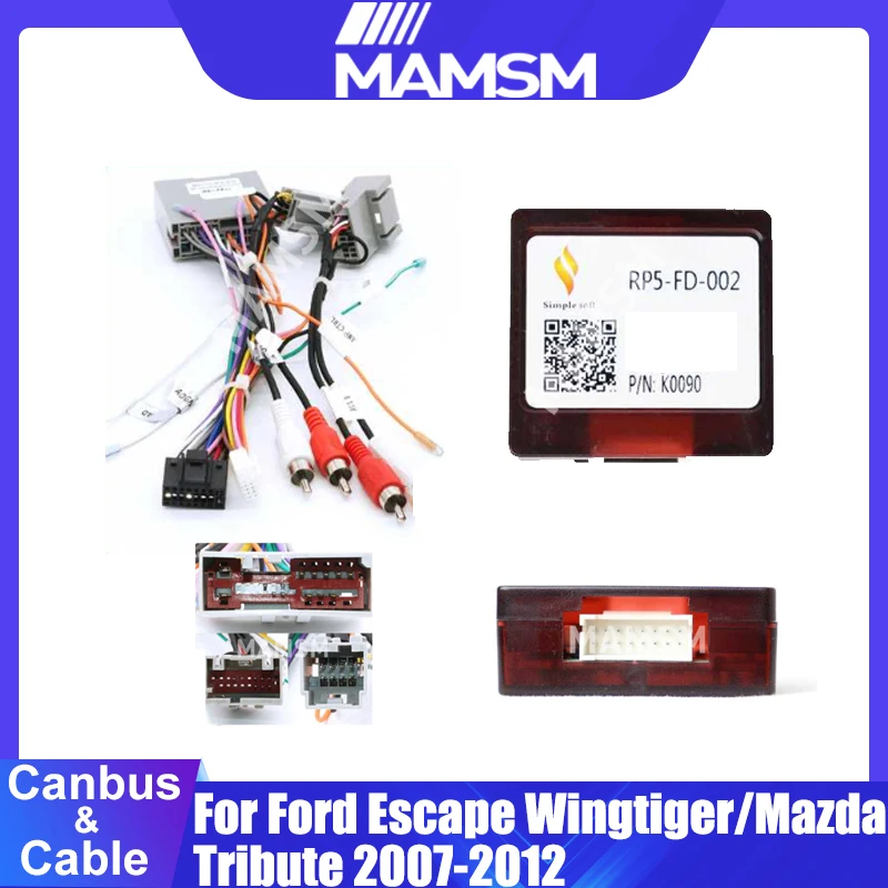 XP Canbus Box RP5-FD-002 For Ford Escape Wingtiger/Mazda Tribute 2007-2012 Car Radio With Wiring Harness Power Cable