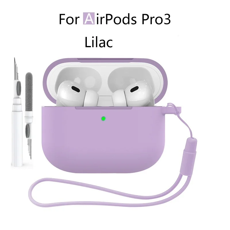 Neu für Airpods Pro 3 2025, Silikonhülle, Kopfhörer-Zubehör mit Reinigungsset und Lanyard, vollständige Schutzhülle für Airpods Pro 3 – Detail 34