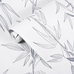 Bamboo wallpaper modern geometric contact paper black stripes detachable self-adhesive wallpaper wall covering home decoration