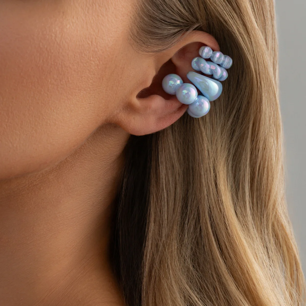 4Pcs Trendy Colorful Non-Piercing Clip Earrings Set Women Creative CCB C-Shape Ear Cuff Earring Daily Charm Jewelry