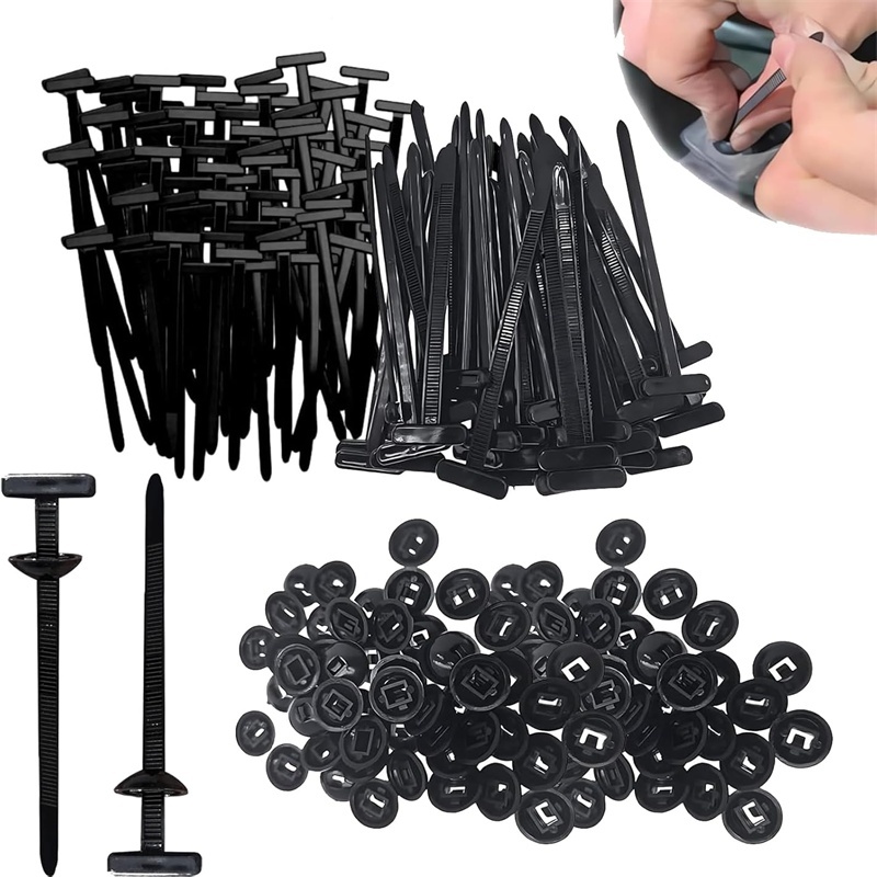  Nylon Universal Cable Tie Buckle Heavy Duty Self-Locking Nylon Zip Ties Holder Multipurpose Plastic Cable Ties Tool 