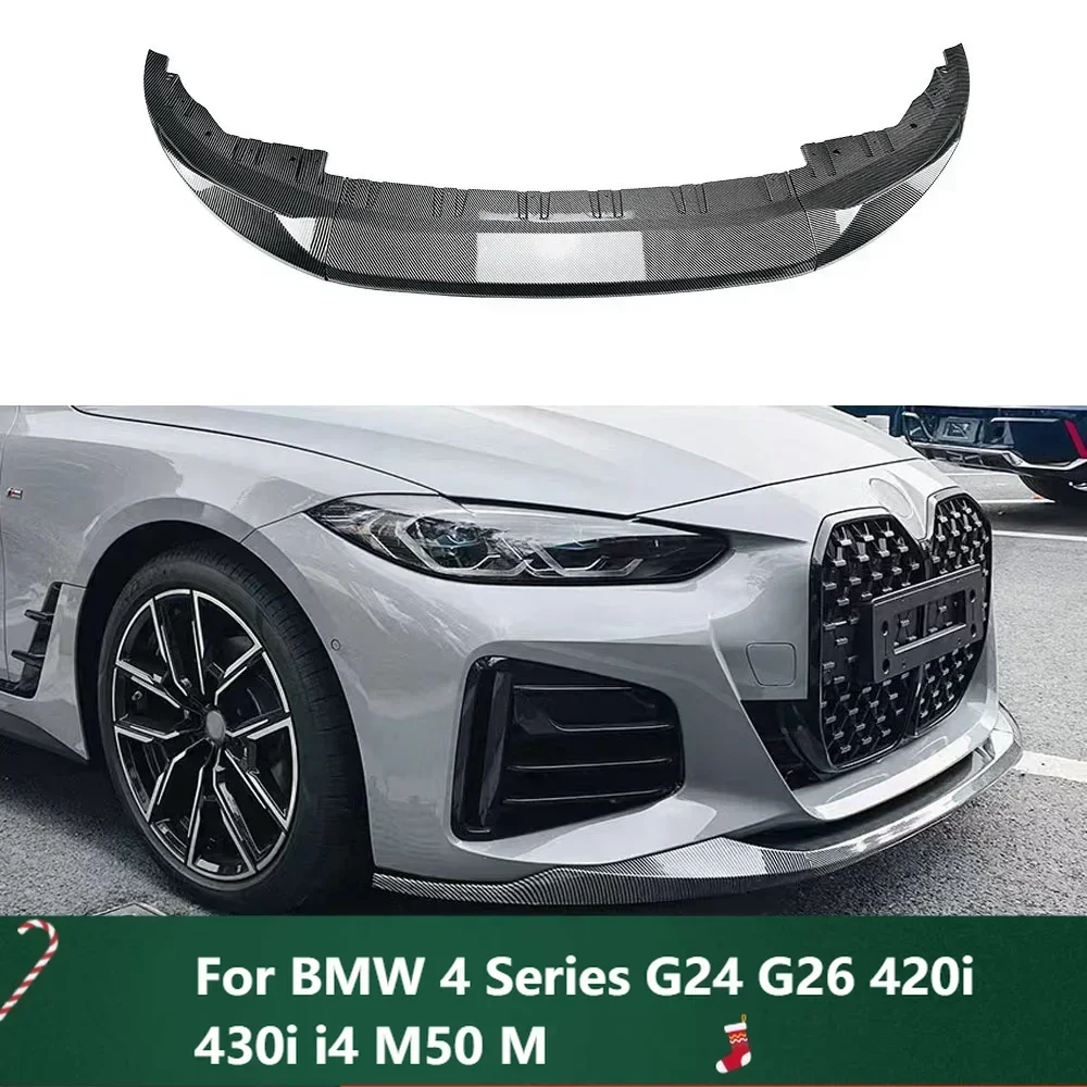 

New！For BMW 4 Series G24 G26 420i 430i i4 M50 M Sport Gran Coupe 4Doors Front Bumper Splitter Lip Diffuser G22 G23 M440i 2020-20