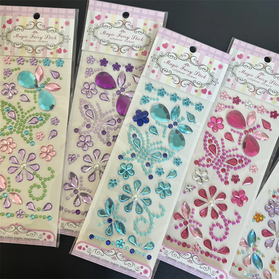 5 Colorful Butterfly Diamond Stickers; Multi-Colored Shiny Gem Stickers; Stage Decoration; Eye Makeup Stickers