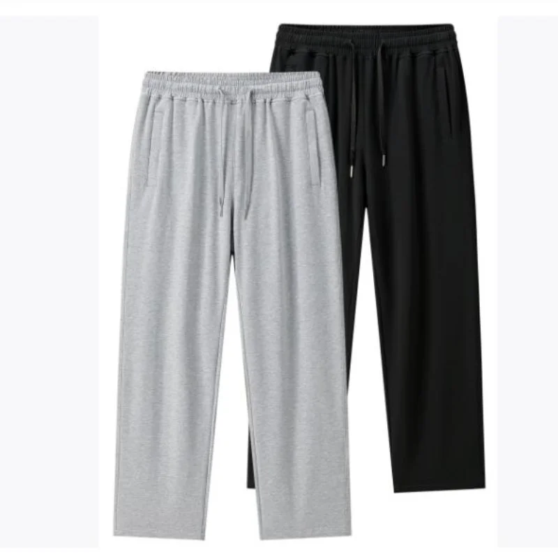 

Sports Pants Men Summer Thin Cotton Trousers Casual Straight Loose Sweaterpants Fashion Bottoms PLus size XXXL