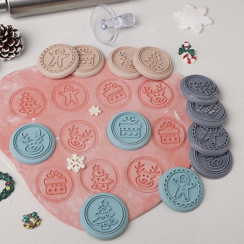 5 ชิ้น/เซ็ตคริสต์มาส DIY คุกกี้แม่พิมพ์บิสกิตแสตมป์ความดัน Fondant Sugarcraft เบเกอรี่เครื่องมือวันหยุดคุกกี้ตกแต่ง