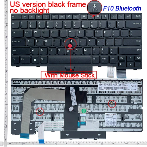 Imagen 2 del producto Teclado Inglés retroiluminado para Lenovo Thinkpad T470 T480 A475 A485 01AX569 01AX487 01AX528 01HX419 US