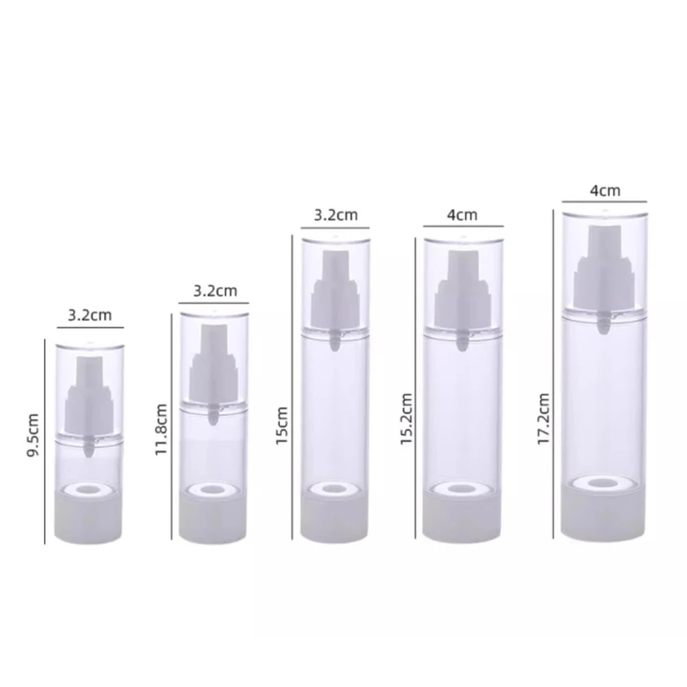 15/30/50/80/100 ml Airless Vacuümfles voor Reizen Draagbare Douchegel Shampoo Lege spuitfles Cosmetica Hervulbare Flessen