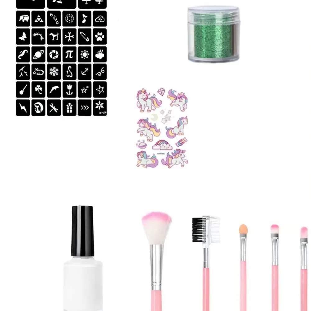 Temporary Glitter Tattoo Kit Body Painting Powder Diamond Set For Party Festive Makeup Decorative Cosmetic Beauty Art Supplies