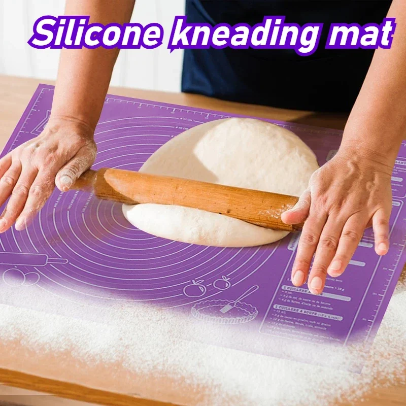 60cm Silicone Kneading Mat Baking Mat Sheet Dough Mat for Kitchen Rolling Dough Pizza Non-Stick Maker Baking Cake BreadTools