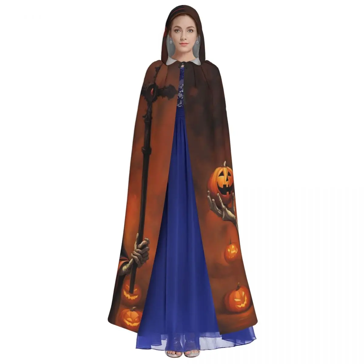 Santa muerte longo capa com capuz bruxa traje medieval cosplay capa halloween vampiro adulto unisex