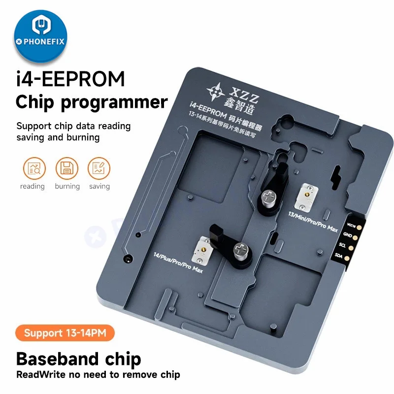 XZZ FIX-E13 EEPROM Programmer Chip Test Holder for IPhone X-15PM Logic Baseband Disassembly-Free Read-Write Repair Fixture Tool