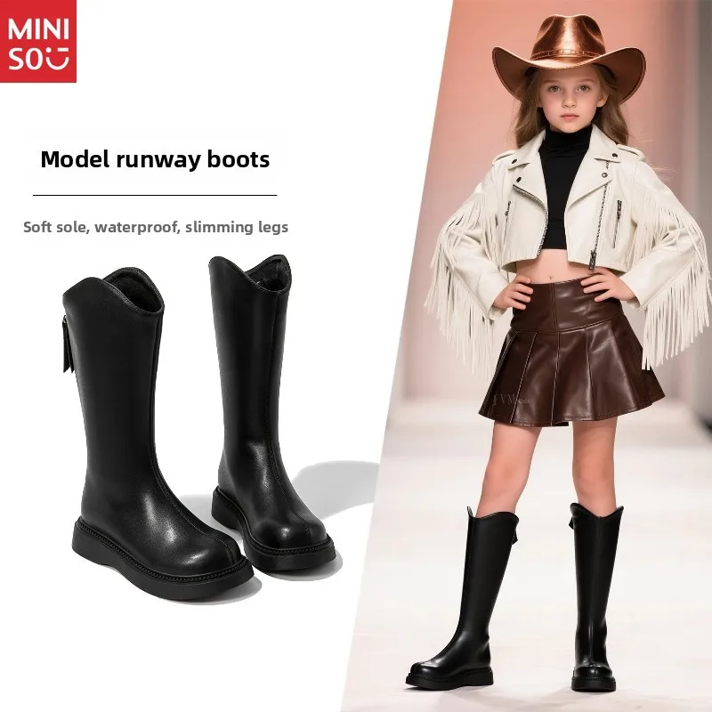 miniso-2025-botas-hasta-la-rodilla-para-ninas-botas-largas-de-cuero-de-princesa-para-invierno-y-otono