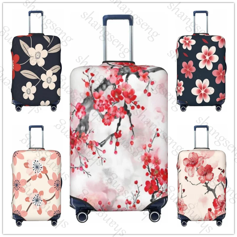 Cherry blossoms Travel suitcase protective case, suitcase cover, elastic protection, washable Luggage cover, 18-32 in