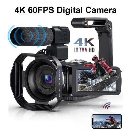 Cámara Digital 4K de 48MP y 60FPS, videocámara de enfoque automático con Zoom de 16X, nueva grabación de vídeo, cámara DV de alta definición de mano
